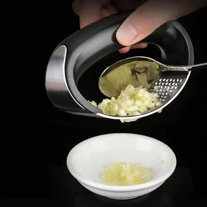 GarlicMaster™ Stainless Steel Garlic Press & Peeler – Manual Garlic Masher, Beater & Crusher