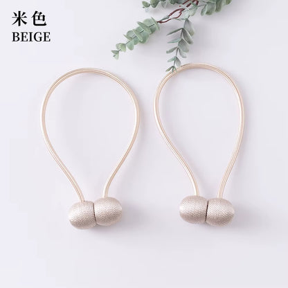 Elegant Magnetic Curtain Tiebacks – 2-Pack Decorative Polyester Buckle Clips for Effortless Style and Hold